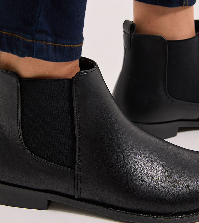 Wide Black Chelsea Boots For Men Leather Chelsea Chelsea Boots Flat Boots  Womens Uk Buy Dorothy Perkins Wide Fit Megs Flat Chelsea