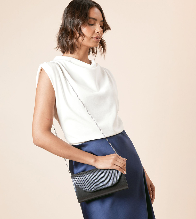 Atlanta Ruched Detail Clutch Bag