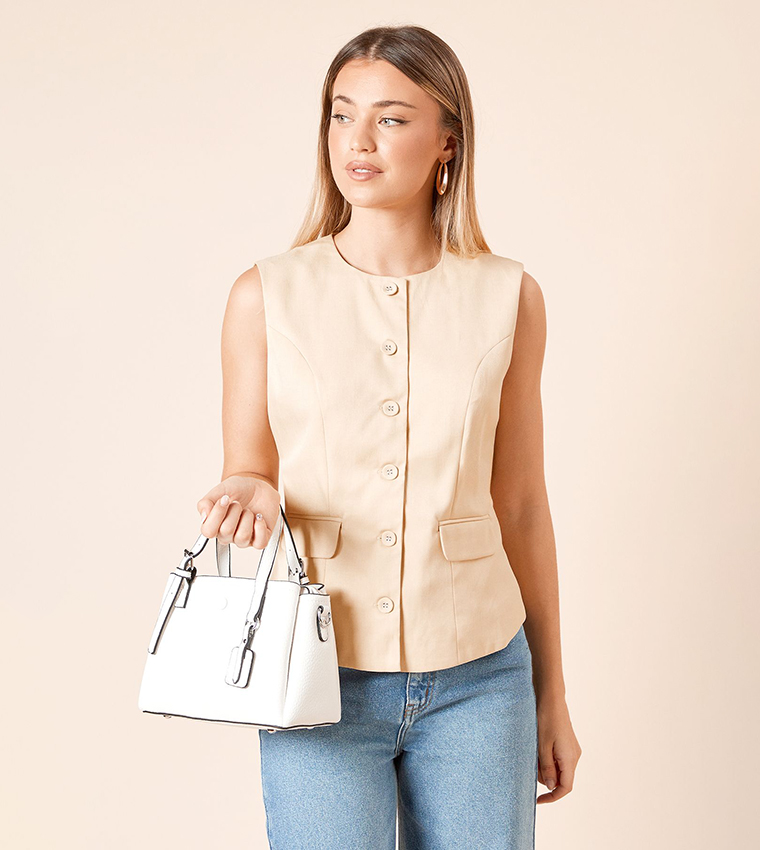 Lyon Faux Leather Tote Bag with Sling