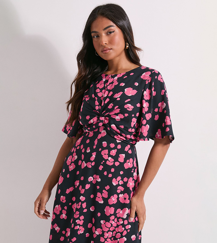 فستان ميدي بأكمام فلير للمقاسات الصغيرة 