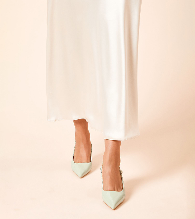 Billie Faux Patent Leather Slingback Stiletto Heel Pumps