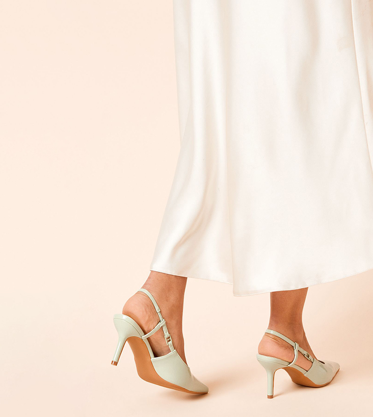 Billie Faux Patent Leather Slingback Stiletto Heel Pumps