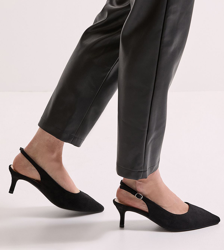 Wide Fit Dova Slingback Kitten Heel Pumps
