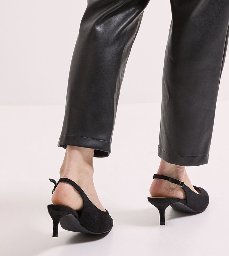 Wide Fit Dova Slingback Kitten Heel Pumps