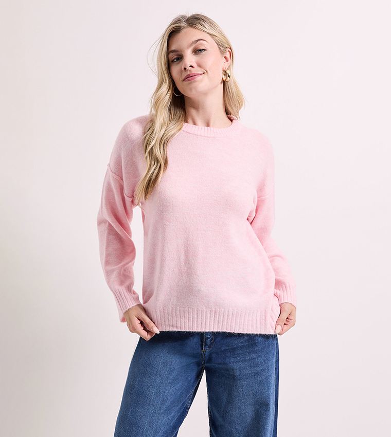 Textured Crew Neck Sweater