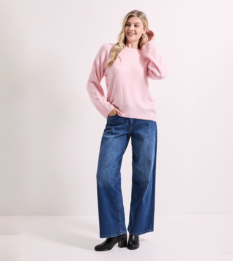 Textured Crew Neck Sweater