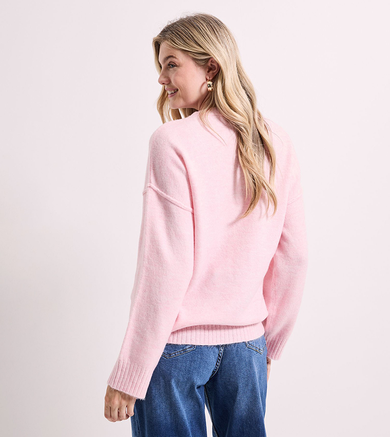 Textured Crew Neck Sweater