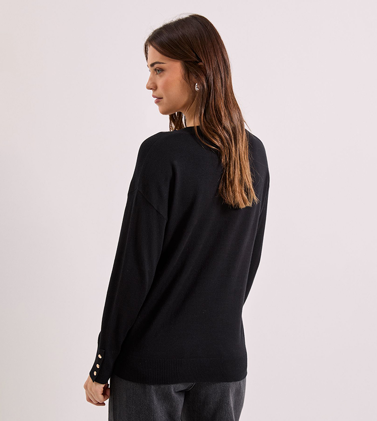 دوروثي بيركينز  سترات بياقة V  - أسود V-neck Sweaters
