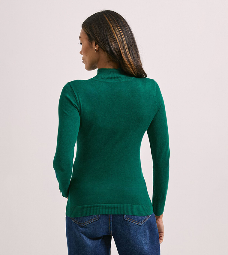 Dorothy Perkins  Round Neck Sweaters - Green Round Neck Sweaters