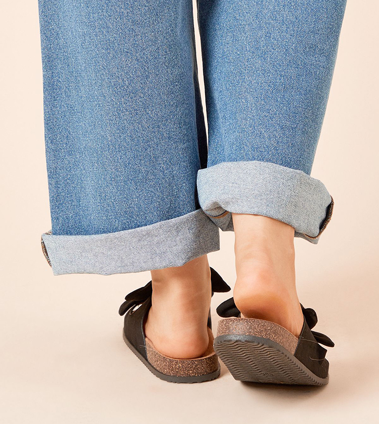 Bryony Faux Suede Double Bow Comfort Sandals
