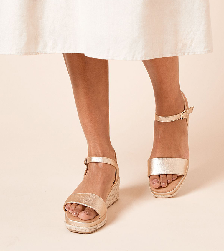 Regina Espadrille Square Toe Wedge Sandals
