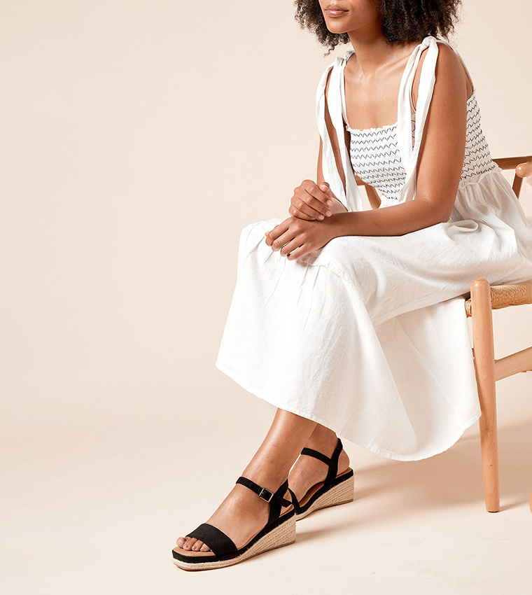 Regina Espadrille Square Toe Wedge Sandals
