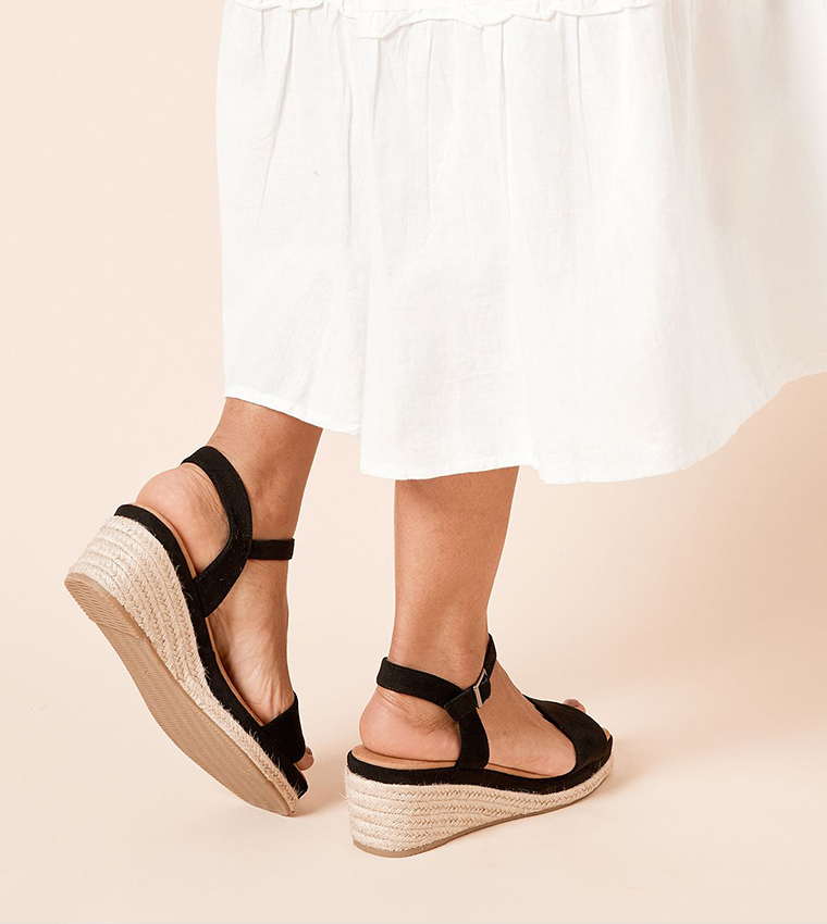 Regina Espadrille Square Toe Wedge Sandals