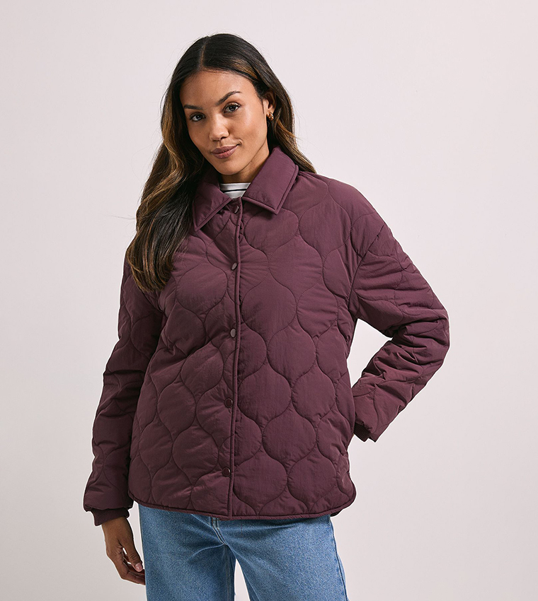 Buy Dorothy Perkins Quilted Long Sleeves Jacket In Red 6thStreet UAE