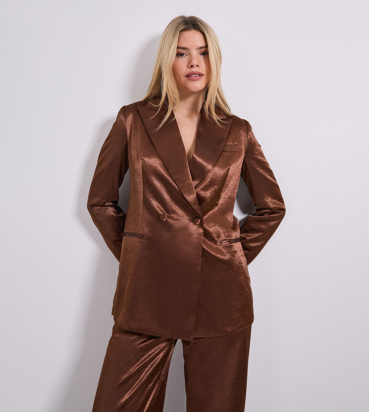 Satin Double Breasted Blazer
