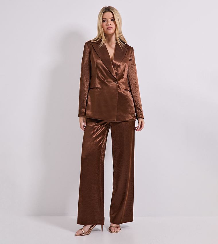 Satin Double Breasted Blazer