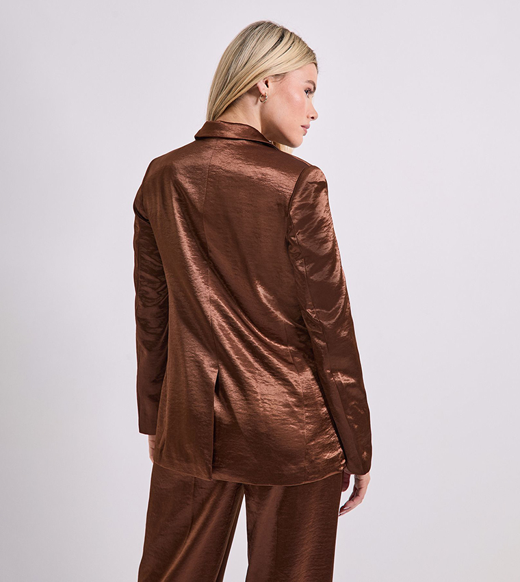 Satin Double Breasted Blazer