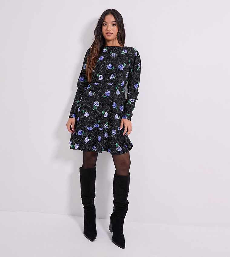 doja blue dress Umgee Navy Textured Midi Dress with Ruffle Shoulder Detail – Ruby Idol  Apparel