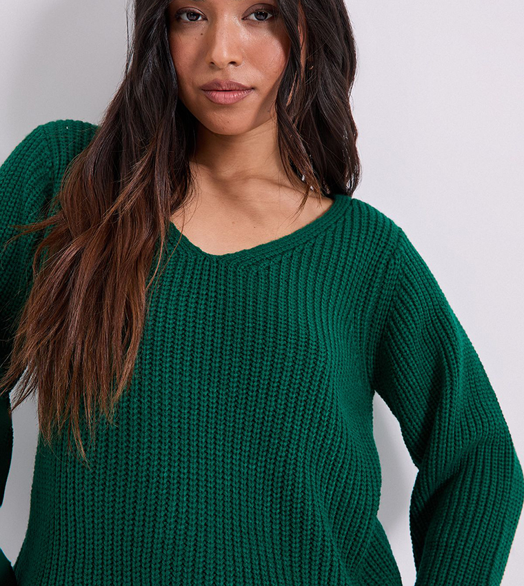 Petite V-Neck Knitted Jumper