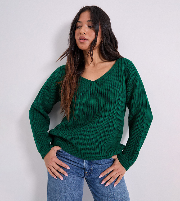 Petite V-Neck Knitted Jumper