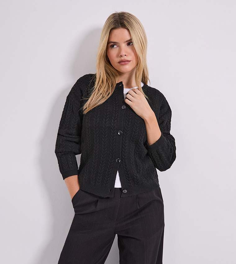 كارديجان محبوك كم طويل 