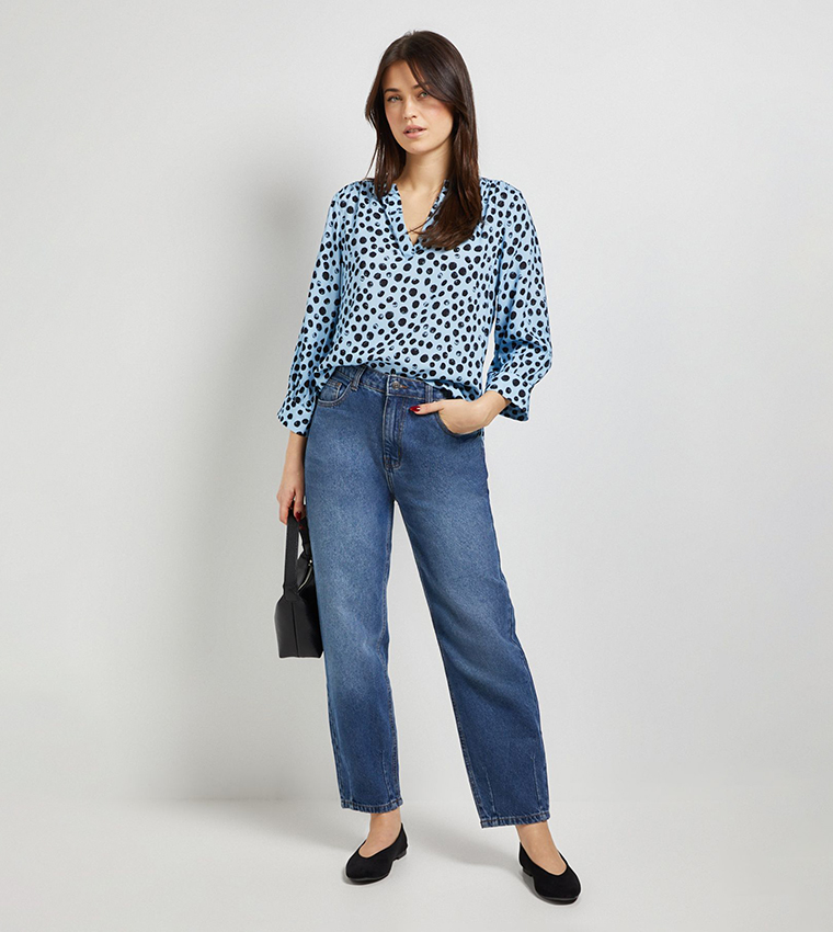 توب منقط كم 3/4