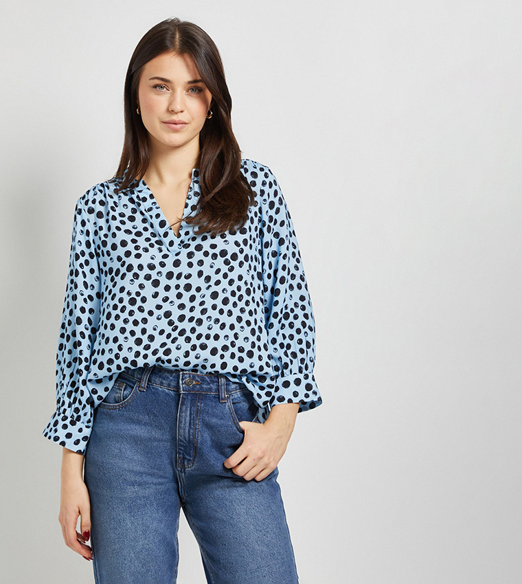 توب منقط كم 3/4