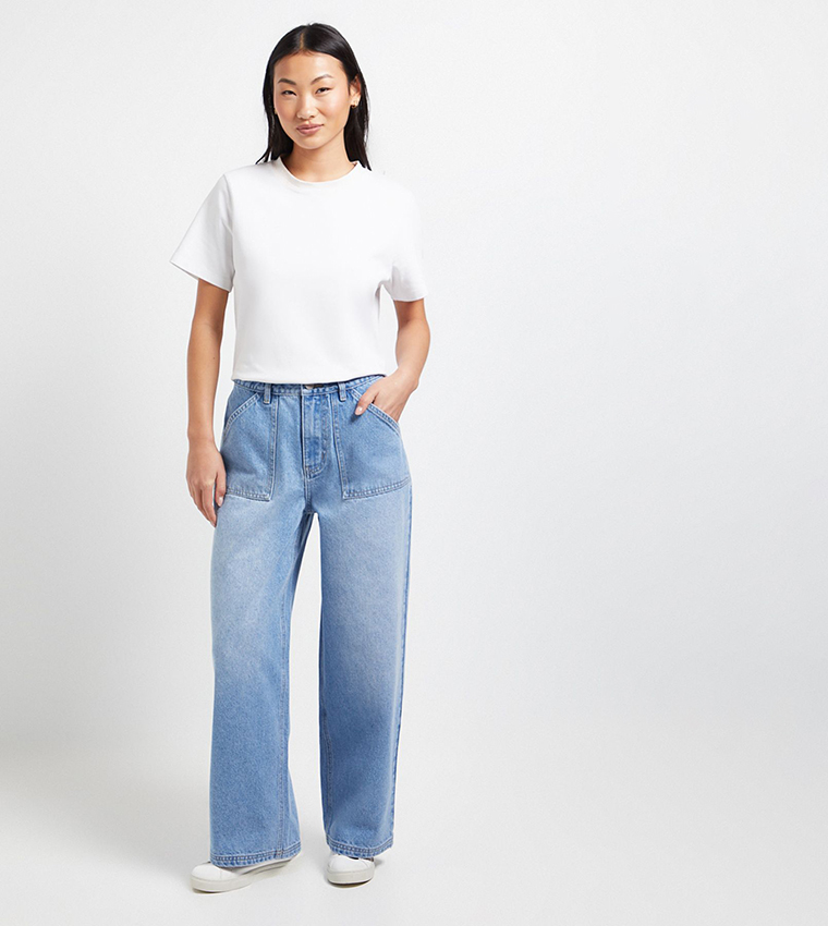 Petite High Waist Wide Leg Jeans