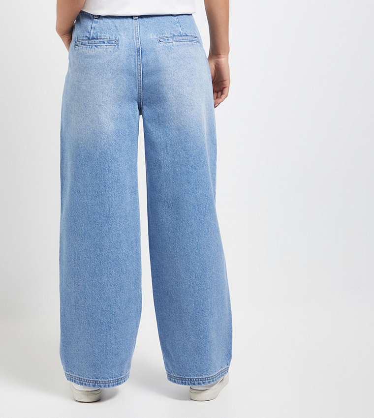 Petite High Waist Wide Leg Jeans