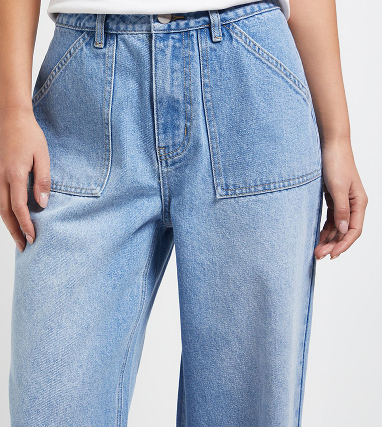 Petite High Waist Wide Leg Jeans