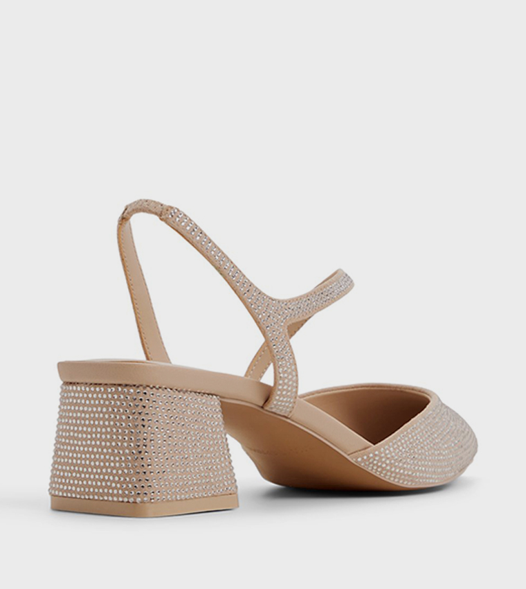 BRIANAH Embellished Block Heel Pumps