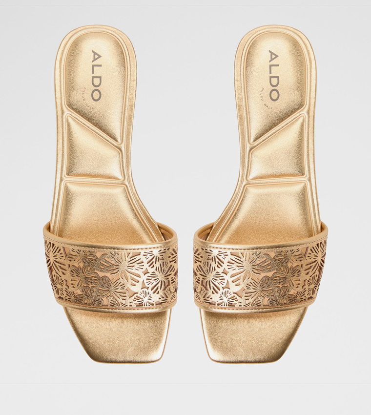 BRILLIANCE Laser Cut Low Heel Sandals