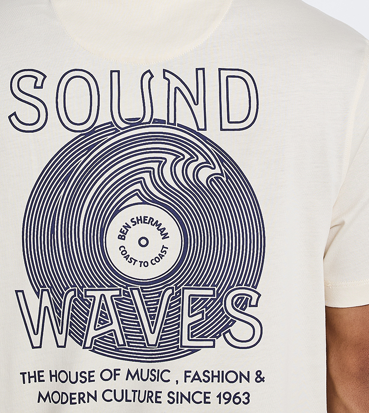 تيشيرت قطن سادة برقبة مستديرة وطبعة