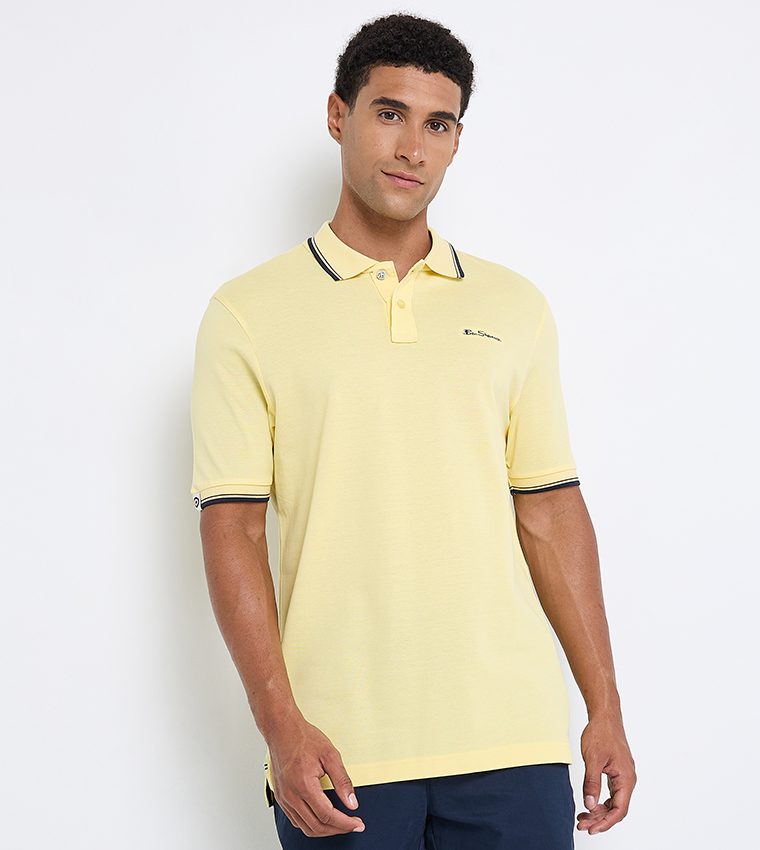 Contrast Tipping Short Sleeves Polo T-Shirt