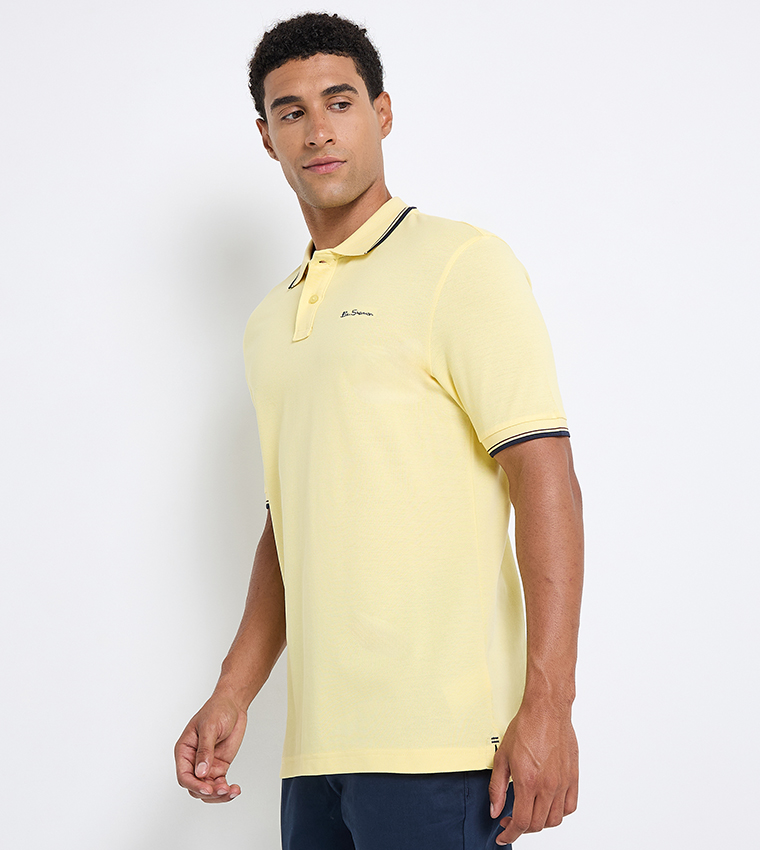 Contrast Tipping Short Sleeves Polo T-Shirt