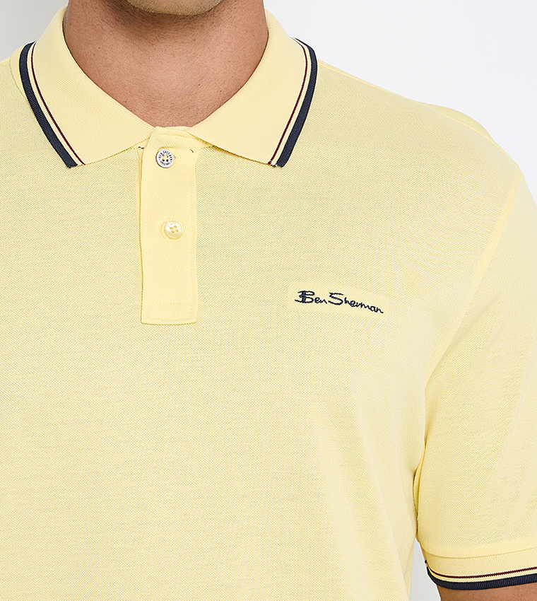 Contrast Tipping Short Sleeves Polo T-Shirt