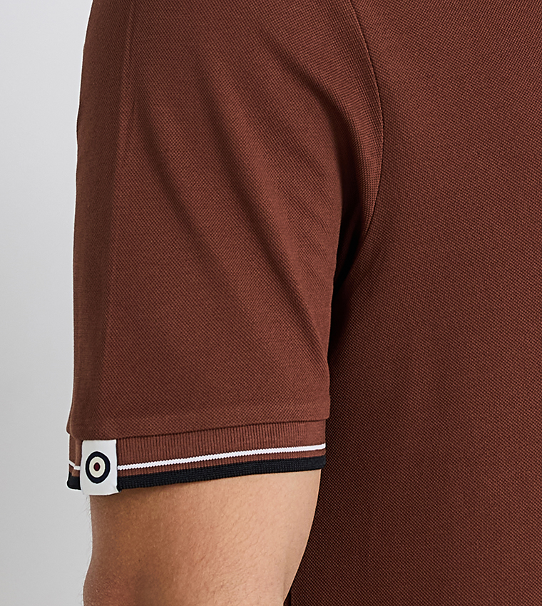 Contrast Tipping Short Sleeves Polo T-Shirt