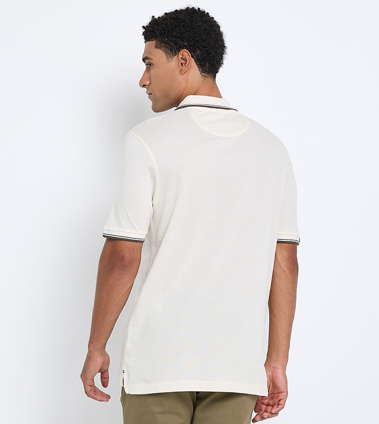 Contrast Tipping Short Sleeves Polo T-Shirt