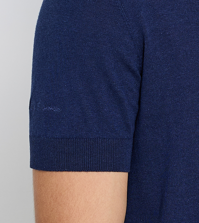 Solid Short Sleeves Knitted Polo T-Shirt