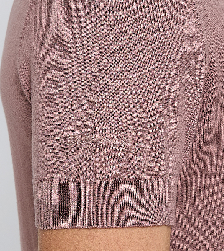 Solid Short Sleeves Knitted Polo T-Shirt