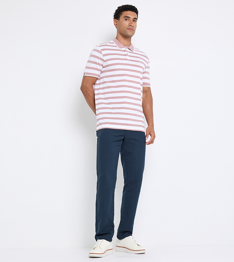 Striped Short Sleeves Polo T-Shirt