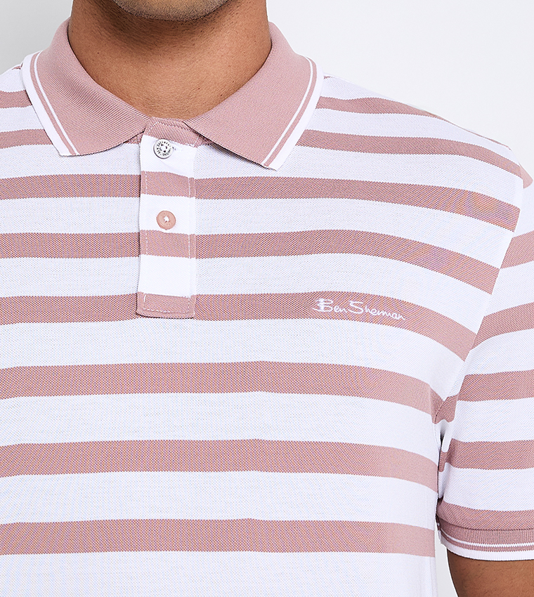 Striped Short Sleeves Polo T-Shirt