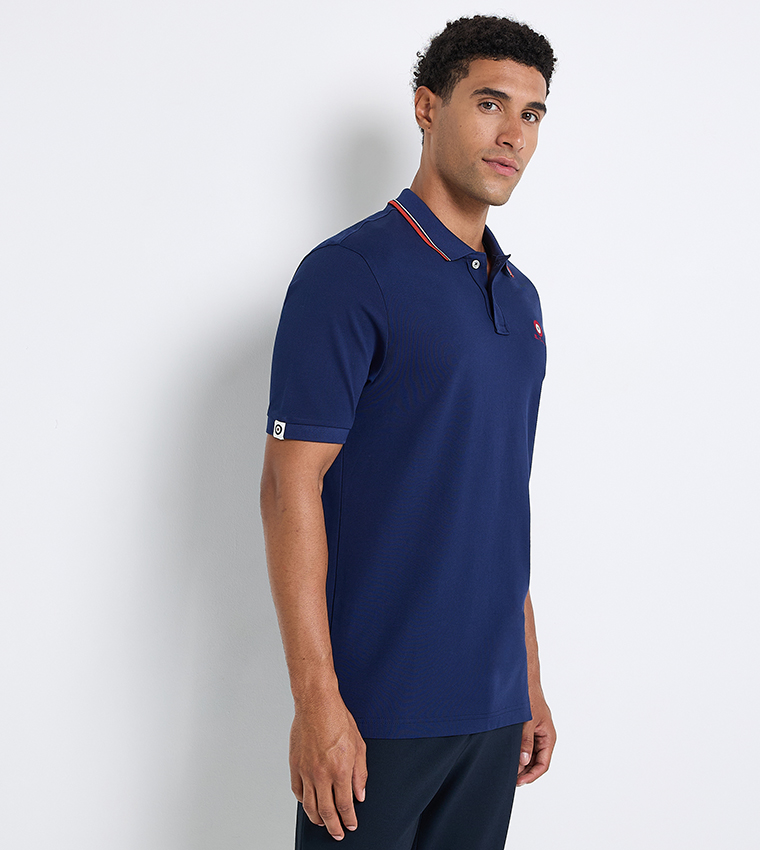 Contrast Tipping Short Sleeves Polo T-Shirt