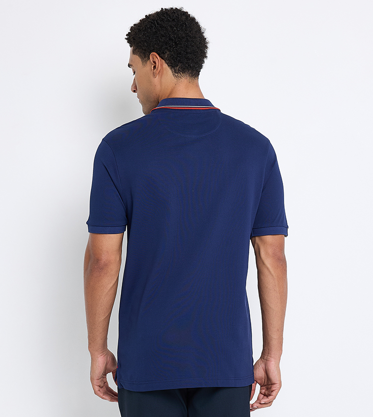 Contrast Tipping Short Sleeves Polo T-Shirt