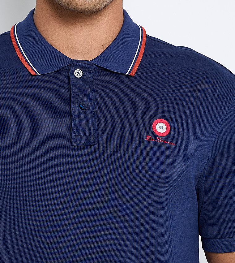Contrast Tipping Short Sleeves Polo T-Shirt