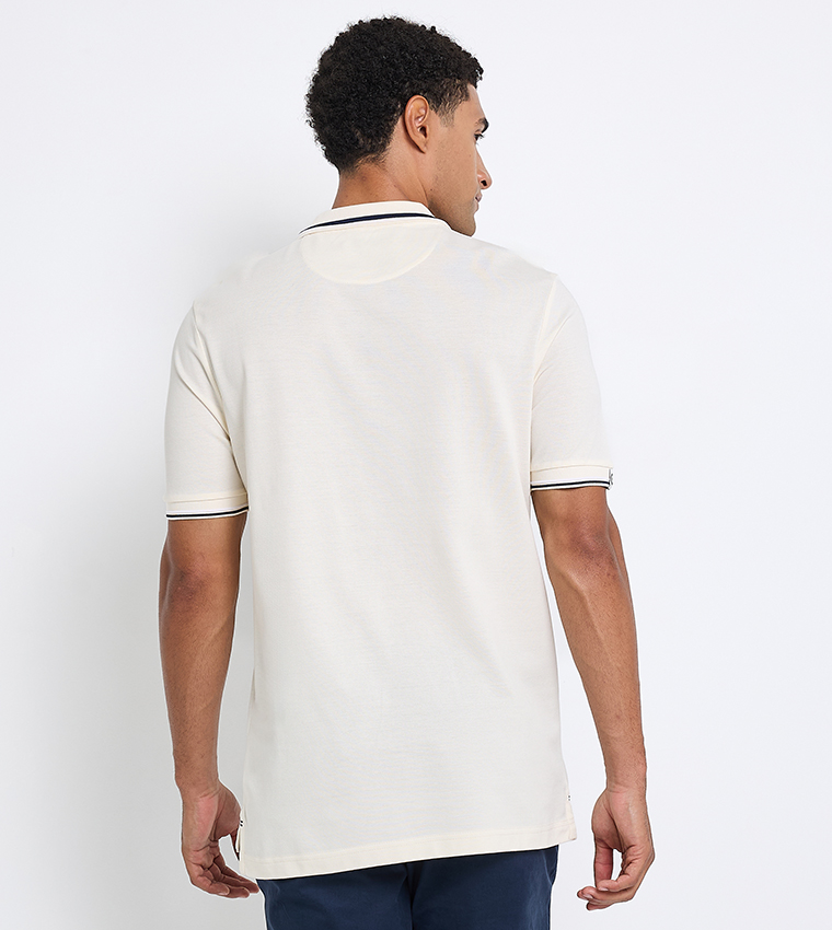 Contrast Tipping Short Sleeves Polo T-Shirt