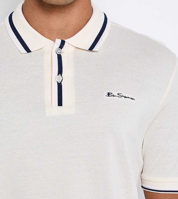 Contrast Tipping Short Sleeves Polo T-Shirt