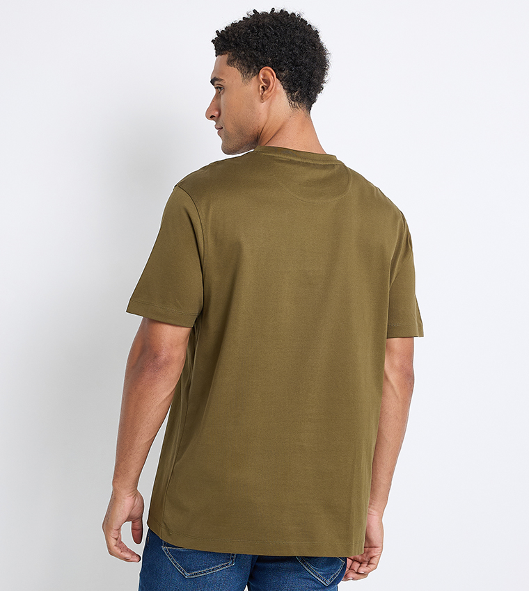Solid Cotton Crew Neck T-Shirt