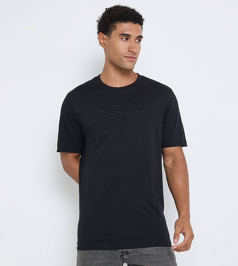 Logo Embroidered Crew Neck T-Shirt