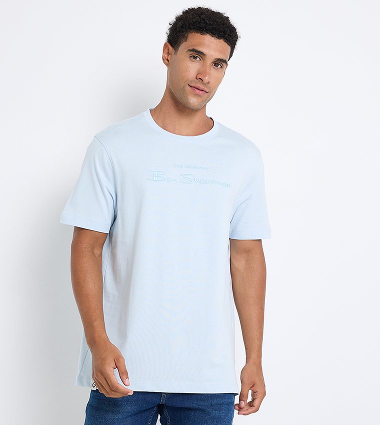 Logo Embroidered Crew Neck T-Shirt